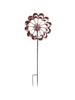 XXL Doppel Windrad Windspiel H: 1,8m in kupfer