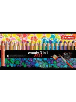 XXL-Buntstifte "Woody 3in1 - Arty" - 18 Stück+Spitzer