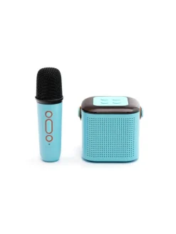 Y1 Bluetooth Lautsprecher LED Karaoke Anlage mit Mikrofon 6W in Blau