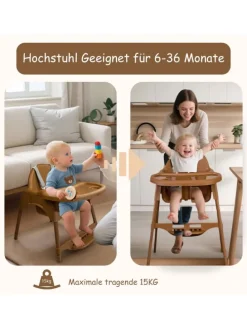 Yalion Hochstuhl für Babys, höhenverstellbar, abnehmbares Tablett