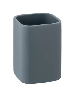 Zahnbürstenhalter ''Hexa'' in Grau - (B)6,5 x (H)9 x (T)6,5 cm