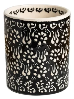 Zahnputzbecher "Night" in Schwarz - (H)9,5 x Ø 8 cm