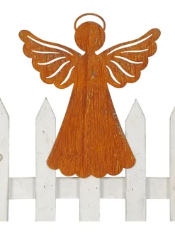 Zaunfigur "Engel" in Braun - (B)20 x (H)24,5 x (T)5 cm