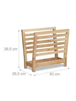 Zeitungsständer Walnuss in Natur