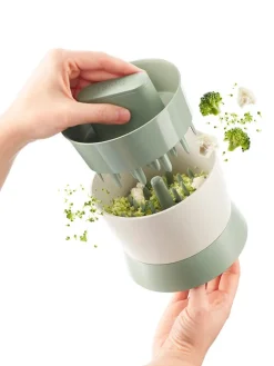 Zerkleinerer "Veggie Ricer" in Creme/ Grün - (H)11,4 x Ø11,6 cm