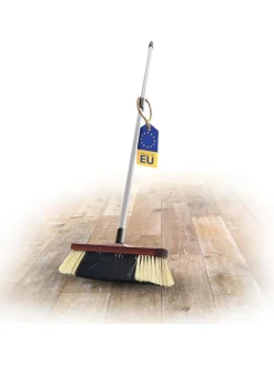 Zimmerbesen mit Stiel ROSSHAAR Mischung Besen weiche Borsten Schrankbe in Braun