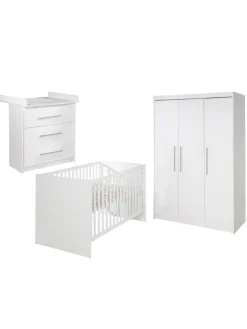Zimmerset Maren Weiß mit Kombi-Bett, Kommode & 3-türigem Schrank