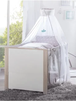 Zimmerset Olaf 3-tlg. Luna Elm/Weiß mit Bett, Umbauseiten & Bettkasten