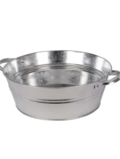 Zinkwanne 12 Liter mit Griffen in Silber