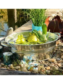 Zinkwanne 12 Liter mit Griffen in Silber