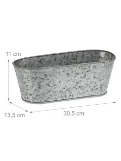 Zinkwanne 6er Set in Silber