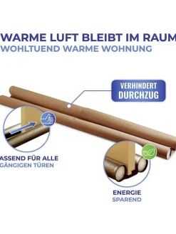 Zugluft-Stopper in Braun - (B)80 x (H)13 cm