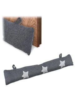 Zugluftstopper "Stern" in Grau - 76 cm
