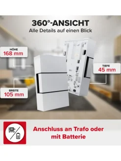 Zweiklang-Gong Ibis 8V reinweiß 82 dB Funkklingel